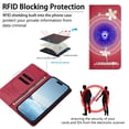 thumbnail image 5 of Leather For Samsung Galaxy S22 5G Case 【RFID Blocking】Ballet Girl Flip Wallet Leather Case With Card Holder Magnetic Closure  Phone Cases Cover,Red,For Galaxy S22 (5G), 5 of 8