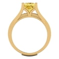 thumbnail image 4 of Clara Pucci 14K Yellow Gold Princess Cut 1.5Ct Simulated Yellow Diamond Engagement Ring + Matching Band - Luxury Box Included, 4 of 7