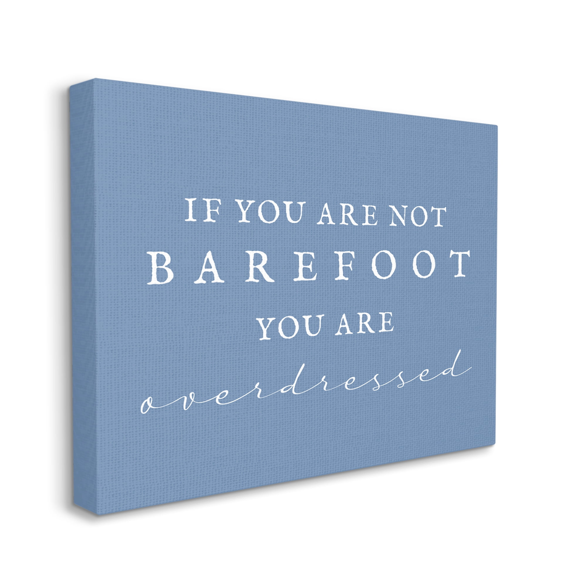 Stupell Industries Funny Barefoot Beach Phrase Inspirational Painting Gallery Wrapped Canvas Art Print Wall Art, 48 x 36