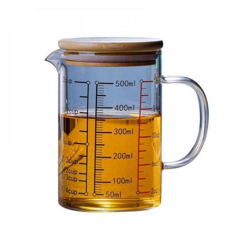 Glass Measuring Cup with Measurements, High Borosilicate Clear
