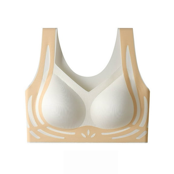 purcolt Womens V Neck Wireless Seamless Bras No Underwire Comfort Push Up Bras Soft Supportive Everyday Bras for Women