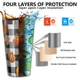 thumbnail image 3 of 16oz Tumblers Fall Pumpkins and Leaves Buffalo Plaid Stainless Steel Vacuum Insulated Double Wall Travel Tumbler Cups Mug with Lid and Straw,Cleaning Brush for Coffee,Tea, 3 of 4