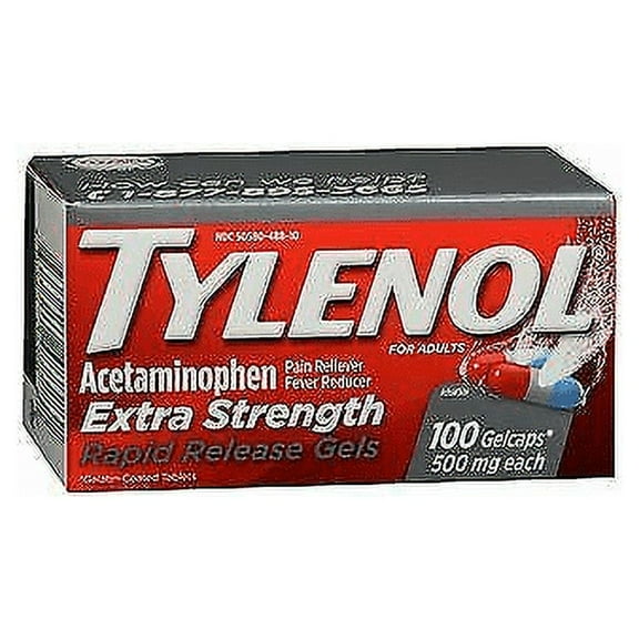 Tylenol Extra Strength Rapid Release Gelcaps - 100 ct, Pack of 6