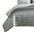 thumbnail image 2 of 3 Piece Queen Size Coverlet Set with Stitched Square Pattern, Silver, 2 of 3