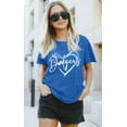 thumbnail image 3 of VILOVE Women Baseball Mom Shirt Baseball Heart Graphic T-Shirt Game Day Short Sleeve Tops, 3 of 7