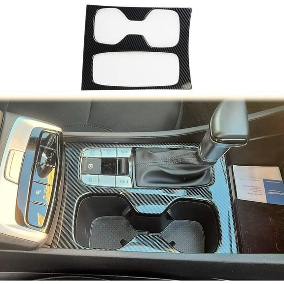 Carbon Fiber Gear Shift Console Panel Cover Trim For Hyundai Tucson 2022-2025