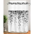 thumbnail image 2 of No Hook Shower Curtains, Grey Eucalyptus Extra Long Bathtub Curtains with Snap in Liner, Spring Botanical Weeping Plant Aesthetic Waterproof Washable Fabric Bathroom Shower Curtain Sets, 72" x 96", 2 of 7