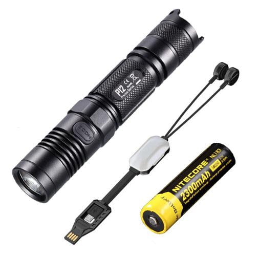 Bundle: Nitecore P12 2015 Edition LED Flashlight - 1000 Lumens w/ NL183 Battery Eco-Sensa Multi-function Portable USB charger