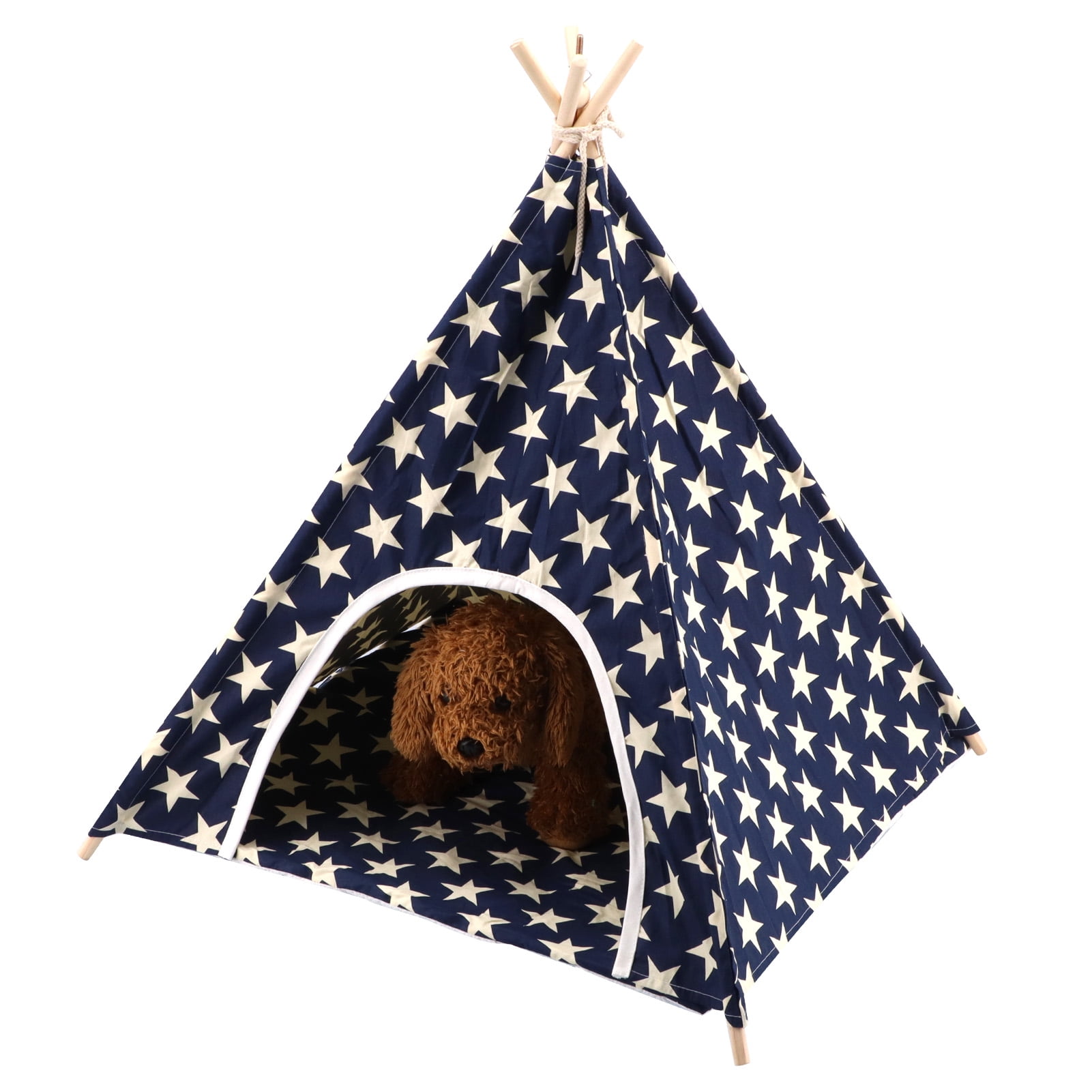 LYUMO Dog Bed Play House,Canvas and Pine Foldable Indoor and Outdoor Pet Tent Washable Dog Bed