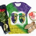 thumbnail image 4 of DeHolifer T-shirts for Women Plus Size Short Sleeve Mardi Gras Printed Round Neck Tee T-shirts Loose Casual Fashion Blouse Tops Multicolor 3XL, 4 of 4