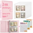 thumbnail image 1 of Pink Faux Leather Budget Planner: 100-Day Cash Saving Notebook with Zipper Pouch, 25 Cash Slots (1-100) + 3 Check-in Sheets + 4 Colorful Dollar Stickers, 1 of 6
