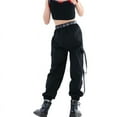 thumbnail image 5 of Rolanko Girls Cargo Pants for Kids Loose Streetwear Hip Hop Dance, 5 of 6