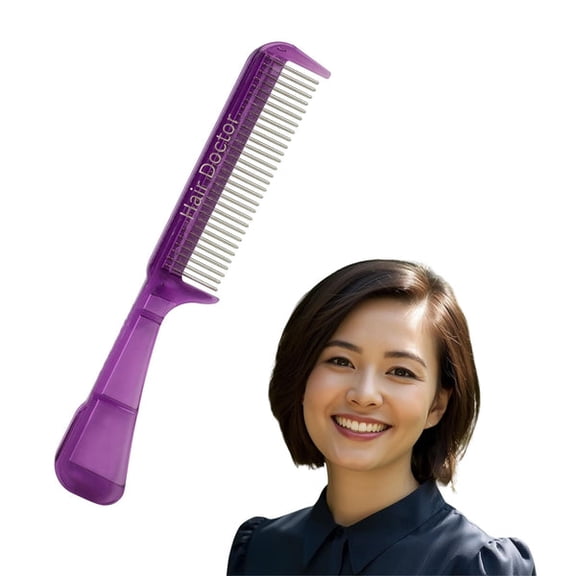 The Hair Doctor Hair Doctor Handle Comb with silky smooth rotating teeth reduces hair breakage and hair loss (30 Stainless Teeth, Royal Purple)