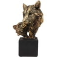 thumbnail image 4 of Ebros Gift 6" Tall Gray Wolf and Pup Head Bust Figurine with Black Pedestal, 4 of 8
