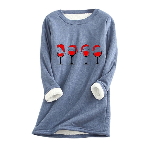 Thermal Shirts For Women Lined Sweatshirt Winter Warm Fall Tops Soft Comfortable Cold Weather Clothing