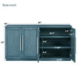 thumbnail image 3 of Buffet Cabinet, Atumon Accent Cabinet with 4 Doors, Farmhouse Buffet Cabinet with Adjustable Shelves, Wood Storage Cabinet Furniture for Kitchen Dining Room Living Room, 60"L x 16"W x 32"H, Blue, 3 of 10