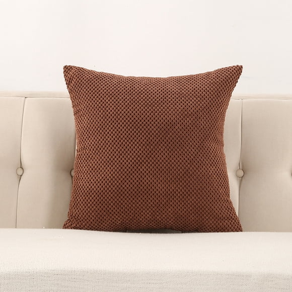 Nvzi 2 fundas de almohada de color liso estilo gorro. Clásicas y atemporales, fundas de almohada sencillas de color puro, ideales para cualquier cama. 45 x 45 cm (color café oscuro).