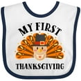 thumbnail image 3 of Inktastic My First Thanksgiving Cute Turkey Pilgrim Hat Boys or Girls Baby Bib, 3 of 4