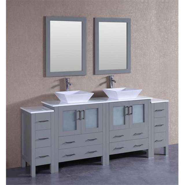 Mercury Import Group AGR230S2S Ensemble de Vanité Double 84 Po Bosconi - Gris
