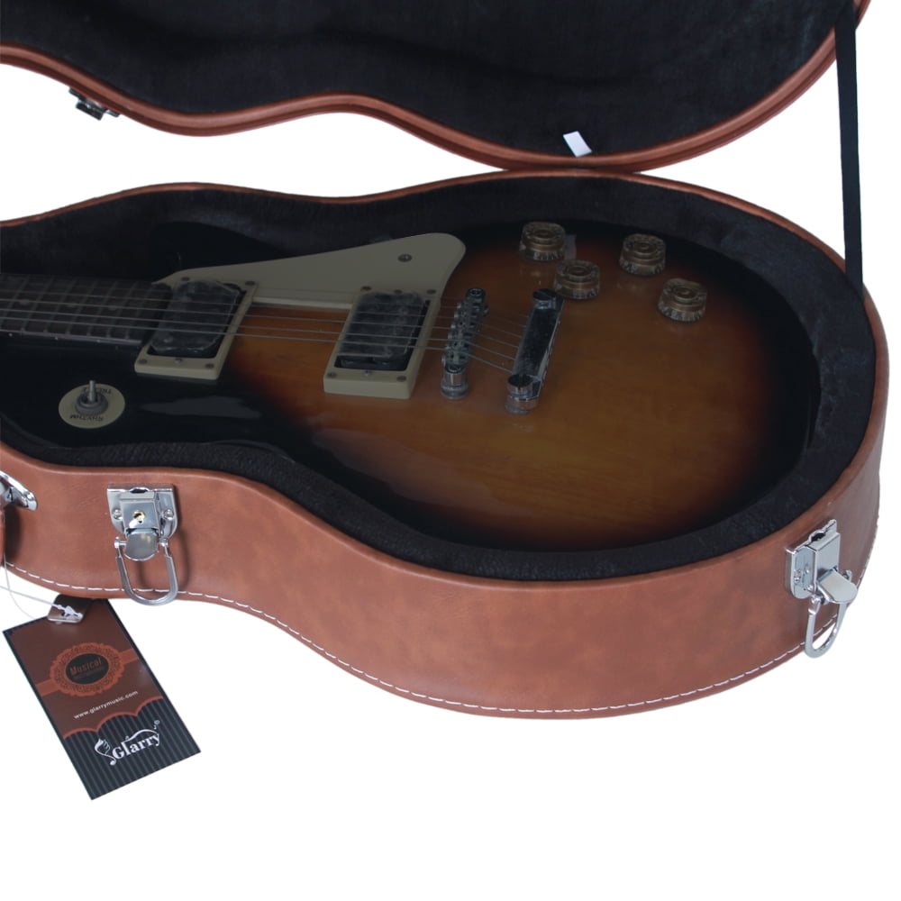 Hard-Shell Electric Guitar Case for GLP Style Electric Guitar Bulge Surface, Brown