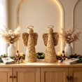 thumbnail image 5 of Vallivelle Handwoven Water Hyacinth Angel Christmas Decor - 9.8" Woven Rattan Angel Religious Tabletop Figurine for Nativity Scene, Mantel, Shelf and Farmhouse Christmas Decorations Indoor Display A, 5 of 5