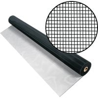 Door and Window Screen, Aluminum, 48 in W, 100 ft L, 0.01 in Wire Dia, Black