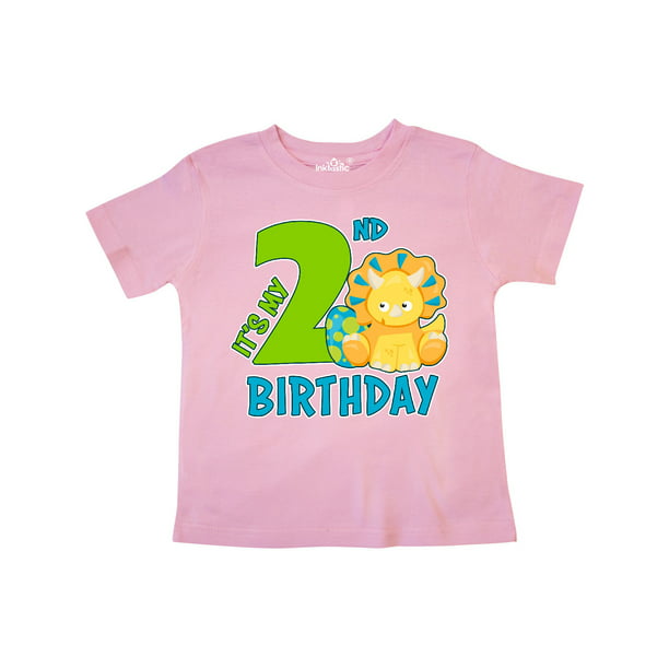 INKtastic - Its My 2nd Birthday with Dinosaur Toddler T-Shirt - Walmart ...