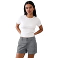 thumbnail image 5 of Dark Gray Cargo Shorts Women High Rise Outdoor Hiking Athletic Button Denim Below Knee Bermuda Shorts Plus Size Casual Ladies Clothes with Pockets XXL, 5 of 6