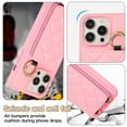 thumbnail image 4 of ELEHOLD Case for iPhone 11,Detachable Lanyard Crossbody Leather Wallet Case with Ring Holder & Mirror,Pink, 4 of 8