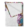 thumbnail image 2 of Mardi Gras Soft Flannel Fleece Throw Blanket, Colorful Framework Design Vibrant Beads and Fat Tuesday Holiday Theme, Cozy Plush for Indoor and Outdoor Use, 70" x 90", Multicolor, by Ambesonne, 2 of 5