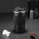 thumbnail image 1 of Taza de viaje para café al vacío de acero inoxidable con doble aislamiento, de 17 oz, con tapa abatible a prueba de fugas para mantener el café, 510 ml, color negro, 1 of 4