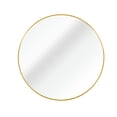 thumbnail image 6 of 42 Inch Gold Metal Framed Round Shatterproof Bathroom Mirror with Easy Install Reinforced Hooks for Modern Wall Decor, 6 of 9