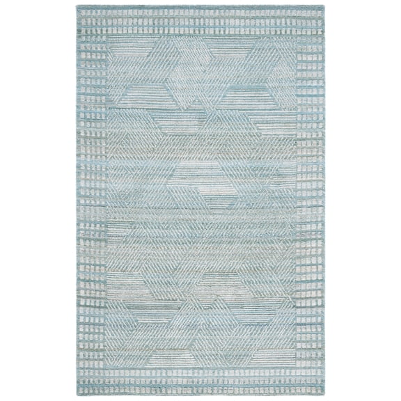 SAFAVIEH Marquee Linda Geometric Area Rug, Turquoise/Grey, 6' x 9'