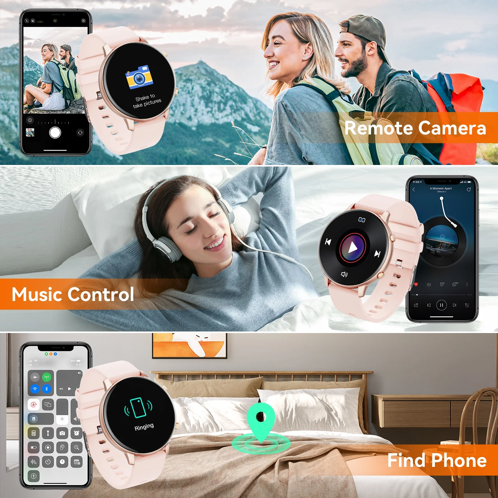 LBSAU Smart Watch Compatible with Android and iPhone, 1.83" HD Touchscreen, Answer/Make Calls/100+ Sports Modes/Message Reminder, IP68 Waterproof
