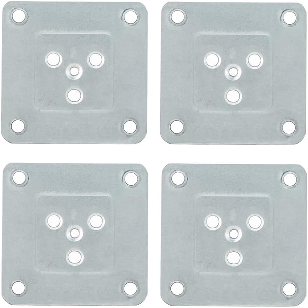 1,2 mm de grosor, paquete de 2 patas para muebles Placas de montaje, placas de fijación de patas de sofá de resistencia industrial con tornillos, refuerzan las reparaciones de muebles dañados y débil