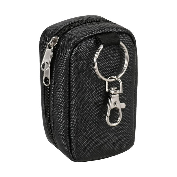 Meiiy Chapstick Holder Bag Small Lip Balm Sleeve Bag Lipstick Bolsa de almacenamiento portátil Estuche para brillo de labios con gancho Accesorios Regalo para mujeres (negro)