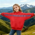 thumbnail image 2 of Girls Long Sleeve Letter Print Hooded Sweatshirt Casual Pullover Hoodie With Drawstring Soft For Daily Wear And Outdoor Activities Youth Fashion Apparel, 2 of 6