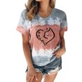 thumbnail image 2 of Tejiojio Essentials Short Sleeve Lady's Summer T-Shirt Fashion Women Summer Funny Gradient Print Regular Women Short Sleeves Top, 2 of 4