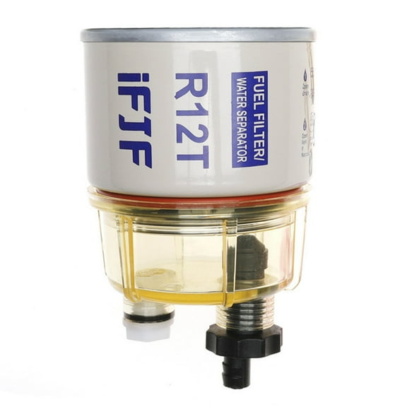 iFJF R12T Fuel Filter/Water Separator 120AT NPT ZG1/4-19 Automotive Parts with Fitting -Complete Combo Filter Diesel Engine