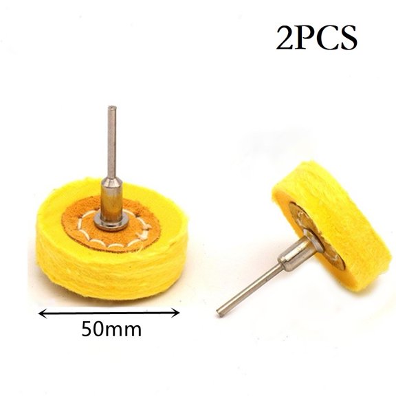 2XWhite Yellow Shape Handle Mirror Polishing Cotton T Style Polish Buffing Wheel