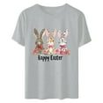 thumbnail image 5 of Xihbxyly Easter Shirts for Women Funny Bunny T-Shirt Loose Plus Size Short Sleeves Graphic Tee Tops Easter Egg Holiday Shirt Round Neck Top, 5 of 5