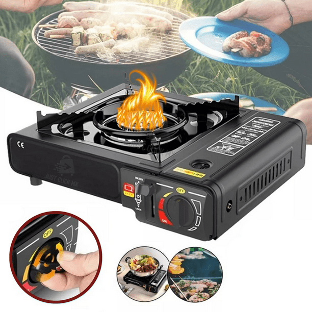 Estufa Parrilla De Gas Butano JustClick MX Portátil 34 cm x 26 cm x cm