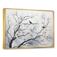 thumbnail image 3 of Designart "Grey Floral Springtime Songbirds' Haven III" Extra Large Landscapes Framed Wall Art - Country Grey Tree Entryway Framed Wall Art, 3 of 7