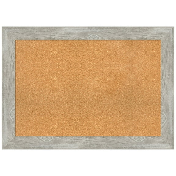 Amanti Art Natural Cork Board Framed Dove Greywash Bulletin Board 42 in. x 30 in.