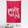 thumbnail image 1 of Saying Tapestry, Passion Never Fails Inspirational Lettering Text on a Grunge Messy Background, Fabric Wall Hanging Decor for Bedroom Living Room Dorm, 5 Sizes, Magenta and White, by Ambesonne, 1 of 1