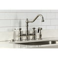thumbnail image 4 of Kingston Brass KS3276BPLBS Bel-Air Two-Handle 4-Hole Deck Mount Bridge Kitchen Faucet with Brass Side Sprayer in Polished Nickel, 4 of 8