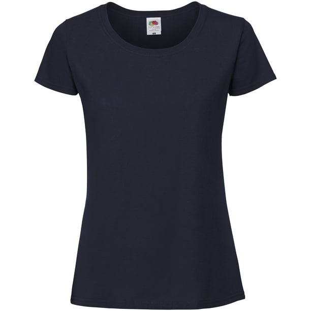 Fruit Of The Loom - Camiseta de ajuste premium para mujer (Azul oscuro)