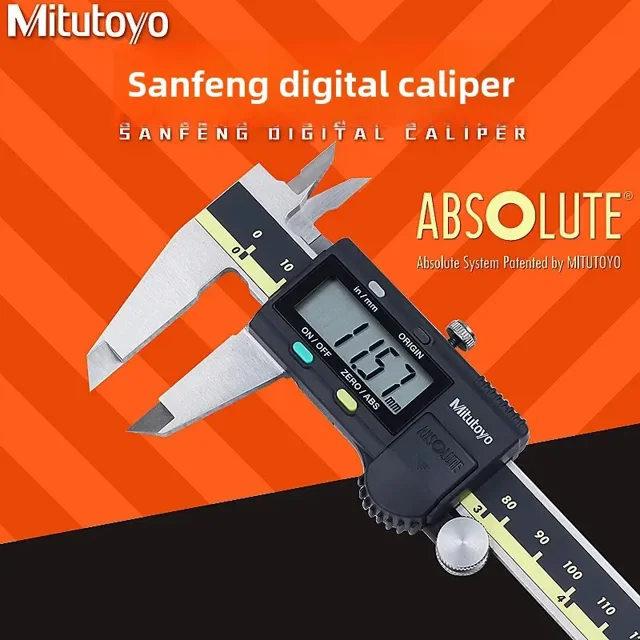 Mitutoyo Digital Caliper with Digital Display - High Precision Stainless Steel Tool for Professional & Amateur Use, Versatile Measurement Ranges: 0-150mm, 200mm, 300mm (Model 500-193-30 for 0-300mm)