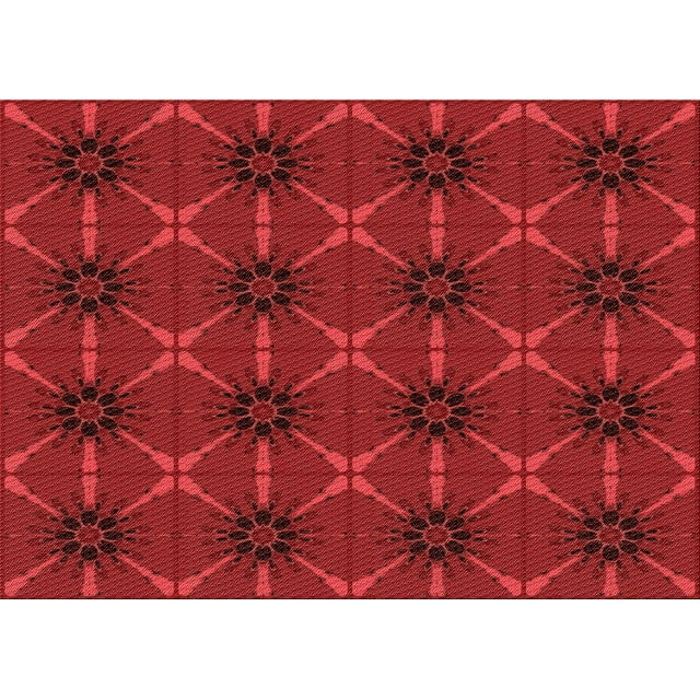 Ahgly Company Tapis d'Intérieur Rectangulaires Transitionnels Rouges Lavables à la Machine, 7 Pieds x 9 Pieds