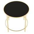 thumbnail image 3 of Furniture of America Keefer Contemporary Glass Top Side Table in Gold, 3 of 5